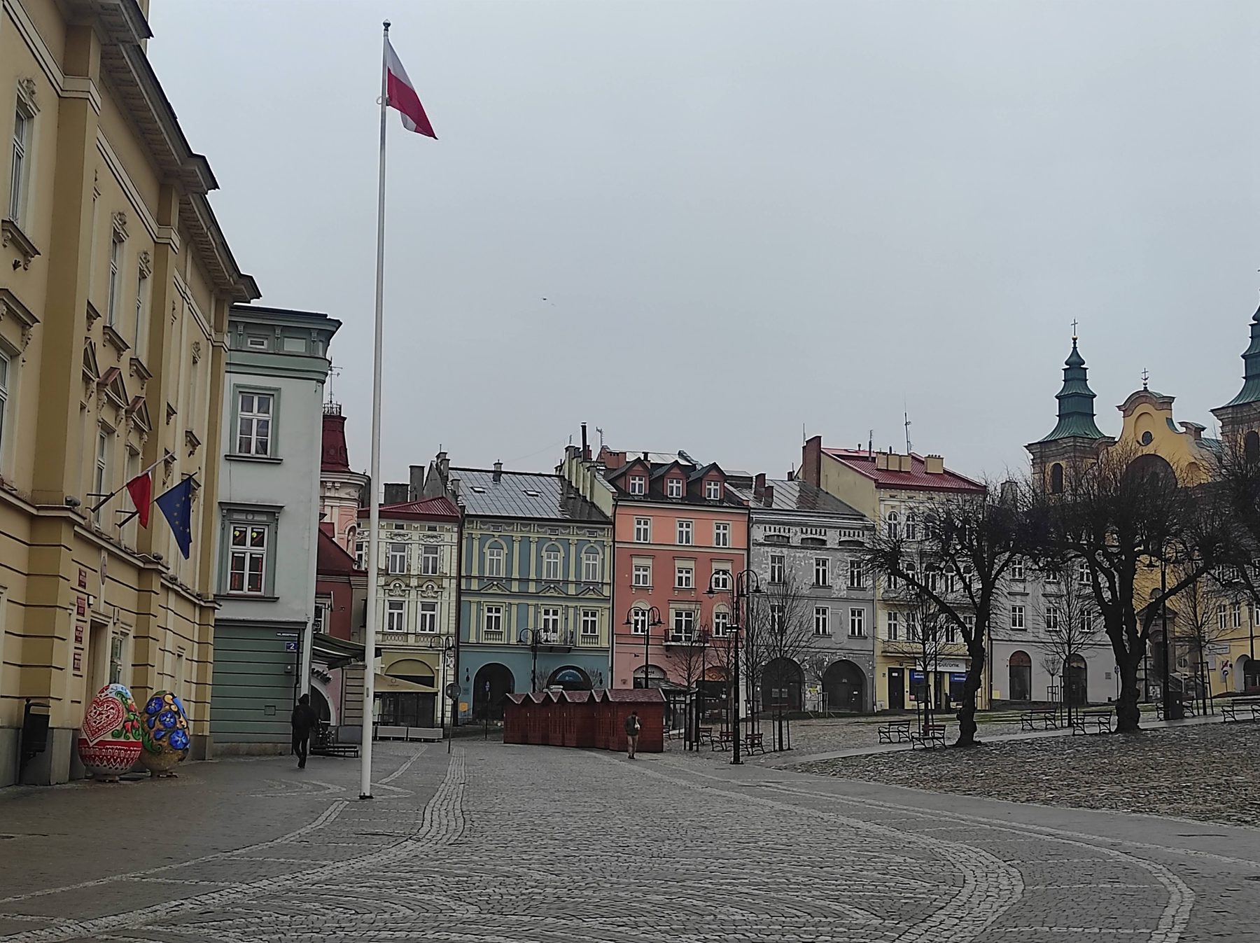 Przemyśl főtere a polgárházakkal